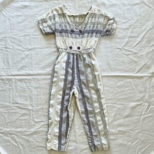 All That Jazz Vintage Reversible Striped Cropped Jumpsuit Womens 0-2